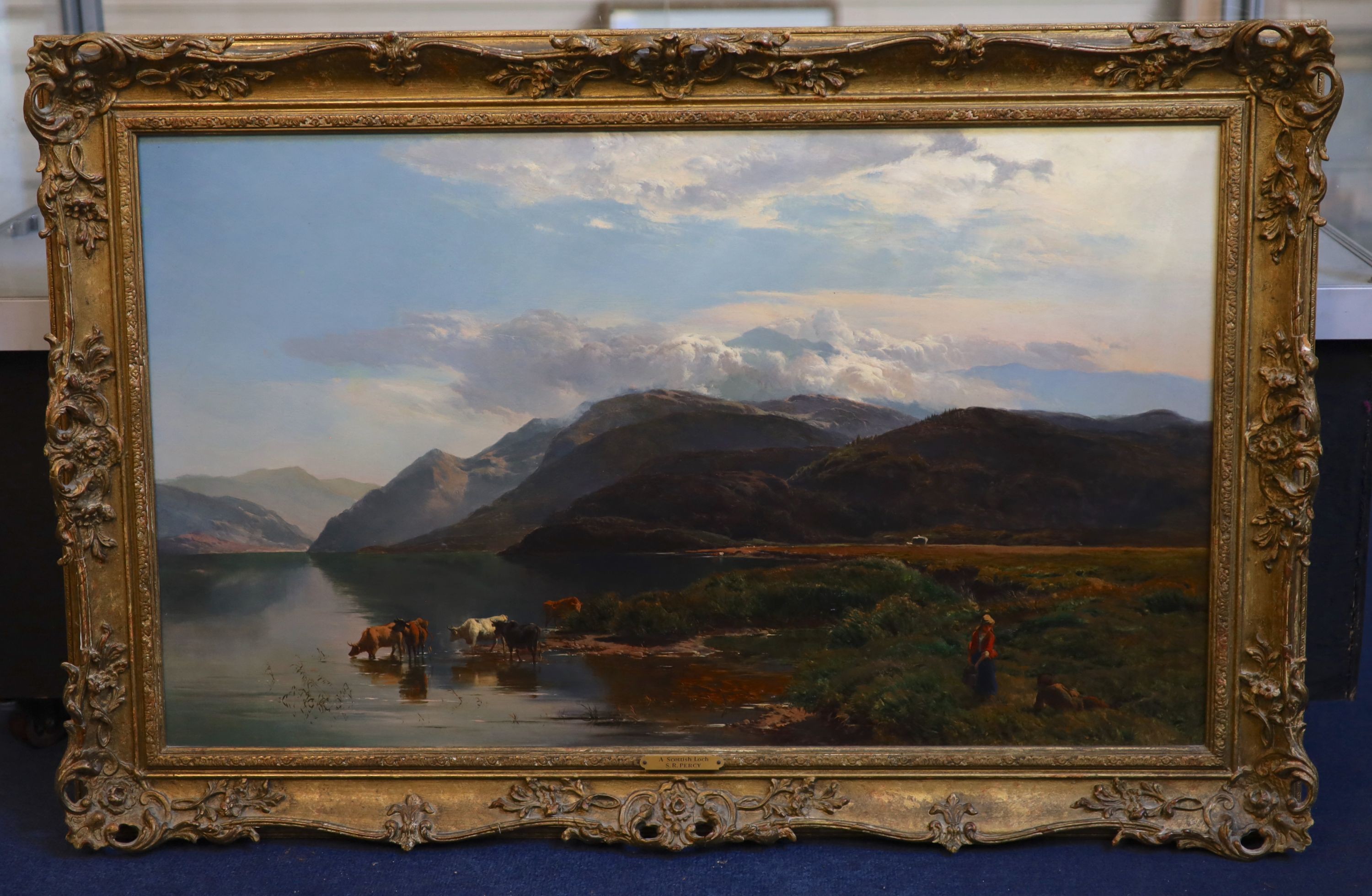 Sidney Richard Percy (1821-1886), ‘A Scottish Loch’, oil on canvas, 47 x 80cm.